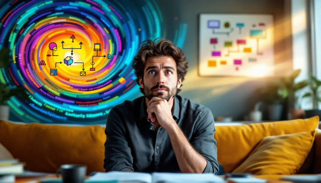 A person pondering whether coding is difficult.